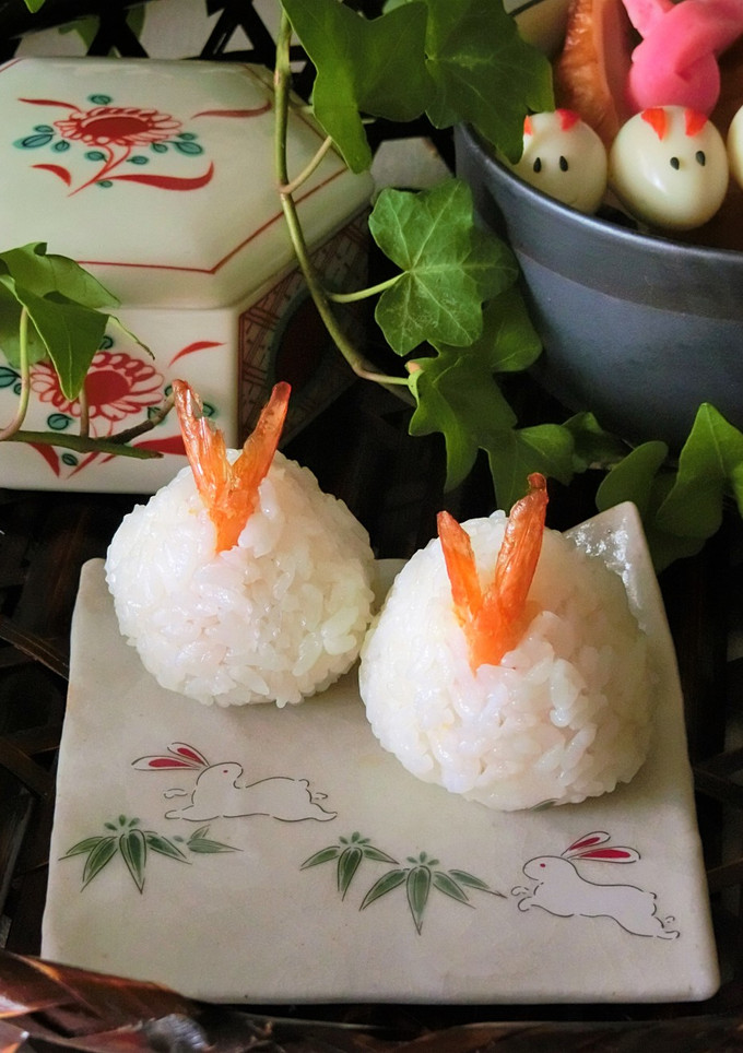 簡単うさぎの天むすおにぎり＊お月見お弁当-レシピのメイン写真