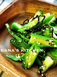 オクラときゅうりの塩昆布ナムル♪♪-レシピのメイン写真
