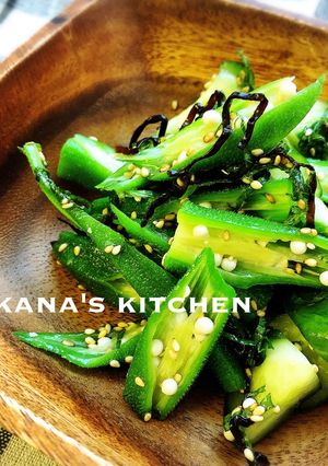 オクラときゅうりの塩昆布ナムル♪♪-レシピのメイン写真