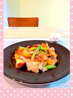 豚肉とサツマイモのバター醤油炒め-レシピのメイン写真