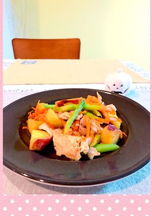 豚肉とサツマイモのバター醤油炒め-レシピのメイン写真