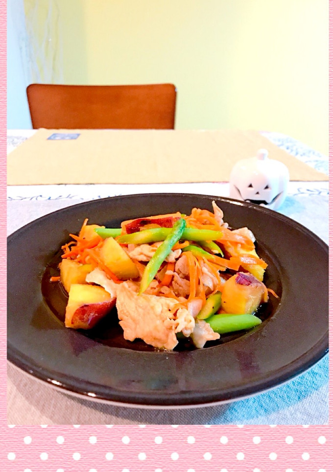 豚肉とサツマイモのバター醤油炒め-レシピのメイン写真
