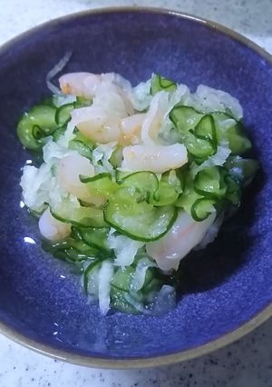 胡瓜・大根と海老の酢の物-レシピのメイン写真