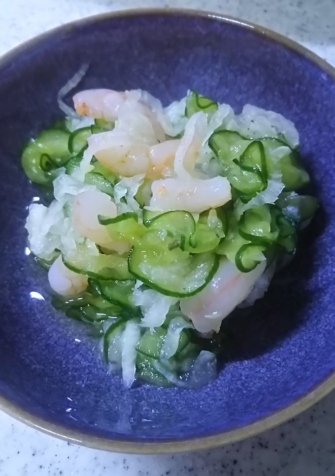 胡瓜･大根と海老の酢の物-レシピのメイン写真