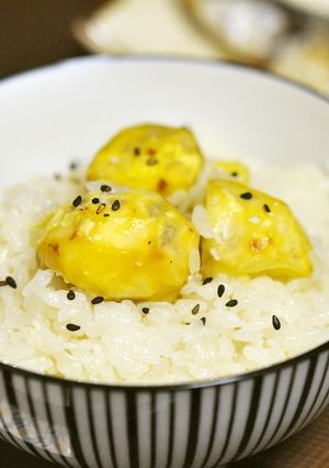 茨城の栗と新米を炊いた栗ごはん-レシピのメイン写真