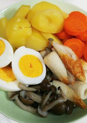 簡単！酢醤油玉子と野菜きのこの炊き合わせ-レシピのメイン写真