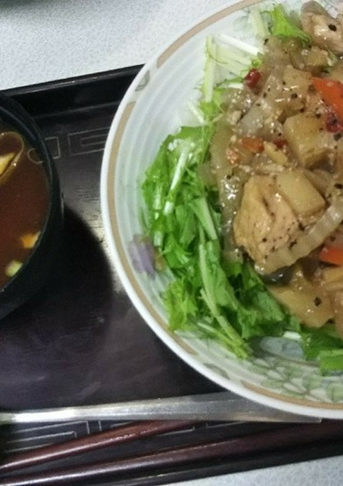 角煮丼＋酵素汁（血管ダイエット1284）-レシピのメイン写真