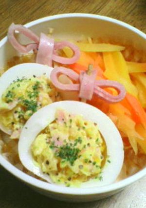 キャラ弁　花畑∵たまご-レシピのメイン写真