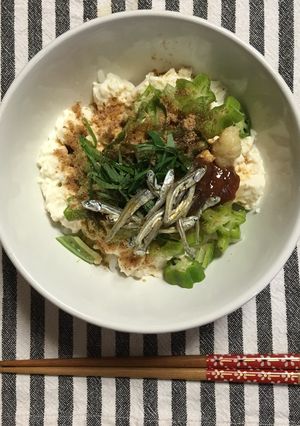 ほぐし豆腐とオクラのヘルシー丼-レシピのメイン写真