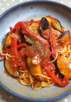茄子とパプリカのトマトパスタ-レシピのメイン写真