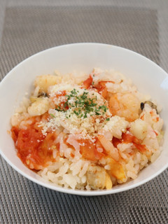 大玉トマトの海鮮炊き込みご飯-レシピのメイン写真