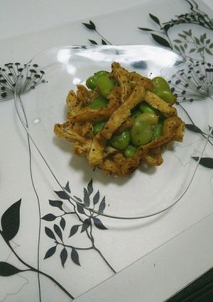 簡単小鉢♪そら豆と油揚げのマヨ炒め-レシピのメイン写真