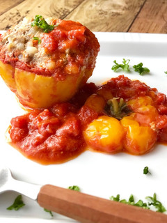 パプリカの肉詰めトマトソース-レシピのメイン写真