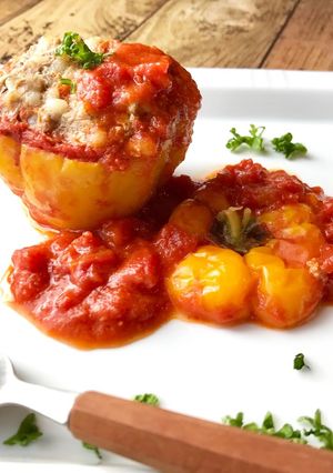 パプリカの肉詰めトマトソース-レシピのメイン写真
