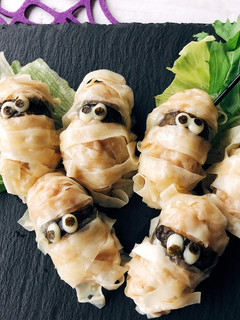 ハロウィンに作ろう!ミイラシューマイ-レシピのメイン写真