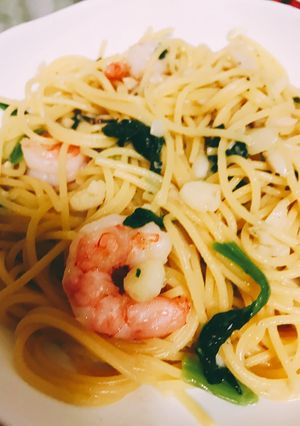 ♡海老とほうれん草のガーリックパスタ♡-レシピのメイン写真