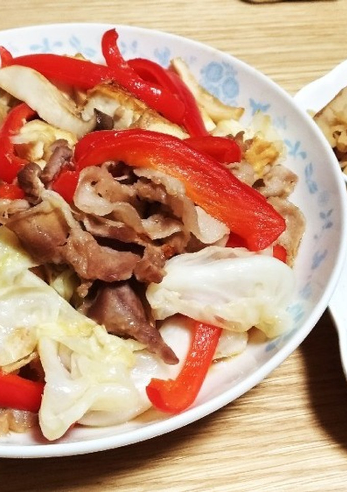 オイスターソースの簡単厚揚げ野菜炒め-レシピのメイン写真