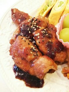 お弁当 蓮根の肉巻き(照焼き)-レシピのメイン写真