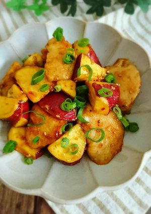 楽うま♪鶏ムネ肉とサツマイモの甘辛炒め-レシピのメイン写真