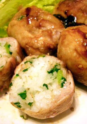 焼肉で巻いた♪おにぎり-レシピのメイン写真