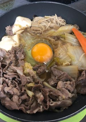 市販の鍋用野菜で作り置き、4人分すき焼き-レシピのメイン写真