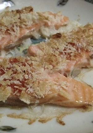 幼児食に♪刺身のケチャップパン粉焼き-レシピのメイン写真