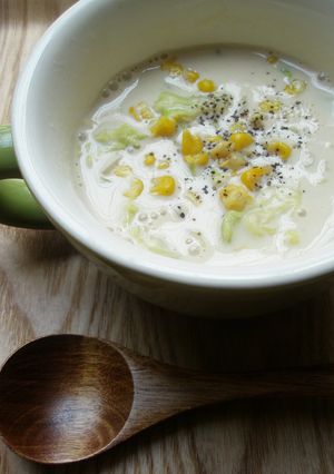 キャベツとコーンの豆乳スープ-レシピのメイン写真