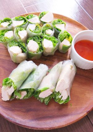☺簡単♪鶏ささみと三つ葉で細巻生春巻き☺-レシピのメイン写真