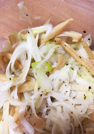 レンチンだけ☆ねぎメンマ☆時短副菜-レシピのメイン写真