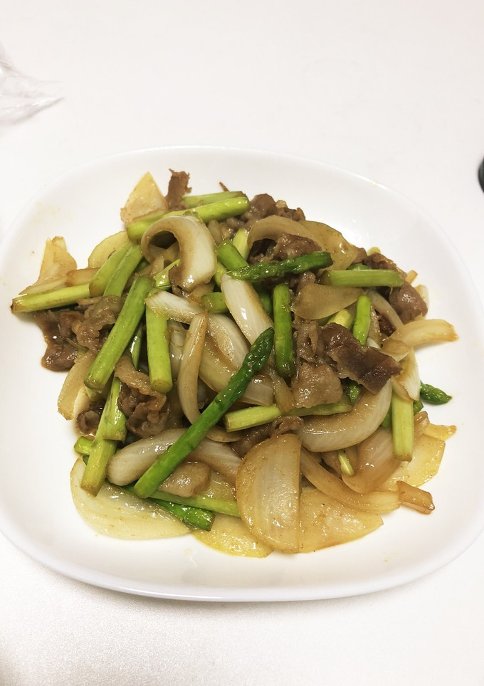 簡単！アスパラと玉ねぎのカレー炒め-レシピのメイン写真