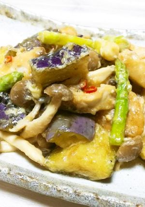 ◆揚げ茄子と白身魚のマヨソース炒め♪-レシピのメイン写真