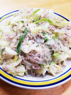 キャベツ、挽き肉、春雨で中華風野菜炒め-レシピのメイン写真