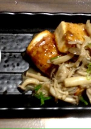 秋味！たっぷりきのこソテーの豆腐ステーキ-レシピのメイン写真