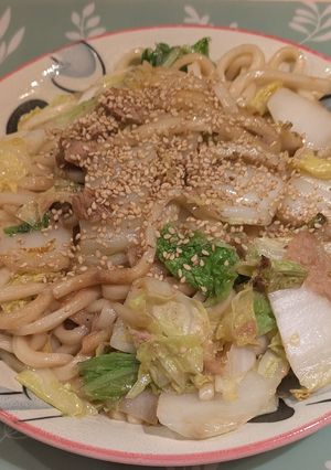 ツナと白菜の簡単さっぱり焼きうどん-レシピのメイン写真
