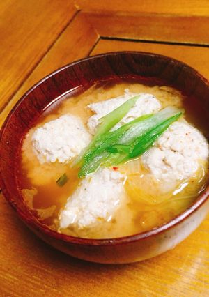 ふわっふわレンコン鶏団子のキムチ味噌汁-レシピのメイン写真