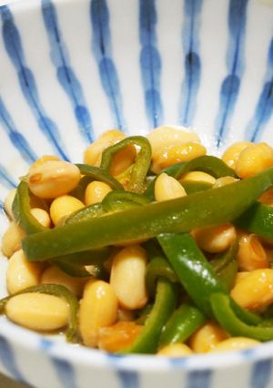 時短！ピーマンと大豆のバターポン酢和え♪-レシピのメイン写真