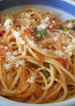 オクラとトマトのパスタ-レシピのメイン写真