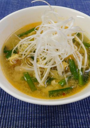 長ネギと豚肉のピリ辛スープ-レシピのメイン写真