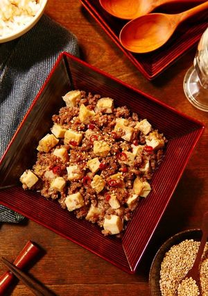 レンチン！de合いびき肉と厚揚げの甘辛煮-レシピのメイン写真