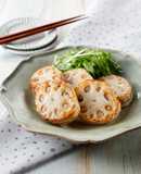 明太子でウマウマ☆れんこんのはさみ焼き