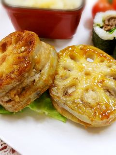 お好みソースで簡単!れんこんのはさみ焼き-レシピのメイン写真