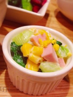子供に人気。ちんげん菜のクリーミーサラダ-レシピのメイン写真