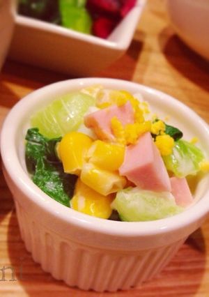 子供に人気。ちんげん菜のクリーミーサラダ-レシピのメイン写真