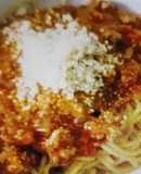 パルメザンチーズとミートソースパスタ🍝