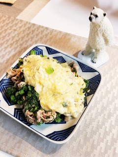 大根の葉っぱと豚肉の卵あんかけ-レシピのメイン写真
