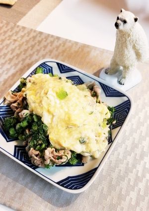 大根の葉っぱと豚肉の卵あんかけ-レシピのメイン写真
