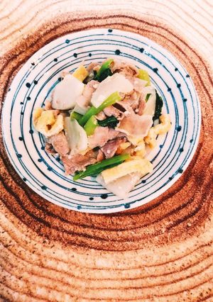 かぶと小松菜と豚バラ肉の塩麹炒め-レシピのメイン写真