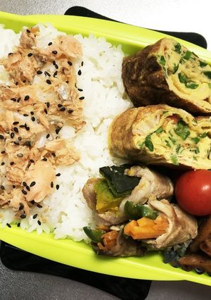 旦那弁当180♥野菜の肉巻き弁当！-レシピのメイン写真