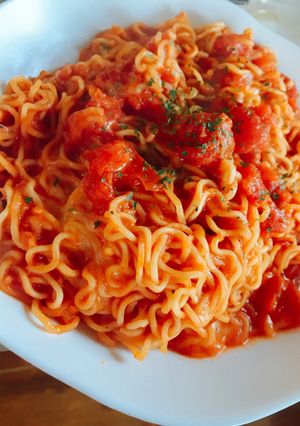♡簡単 インスタントラーメンでトマト麺♡-レシピのメイン写真