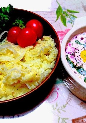 伸びるｿｰｽで彩りﾛｰｶﾛﾎﾟﾃｻﾗ-レシピのメイン写真